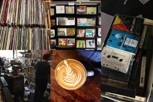 Inside Artisan Roast and Avalanche Records.